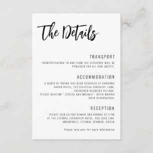 💍 Minimalist Elegant wedding details Enclosure Card