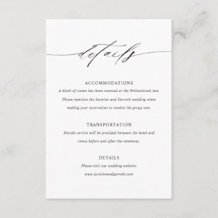 Minimalist Elegant Wedding Enclosure Details Card