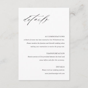 Minimalist Elegant Wedding Enclosure Details Card