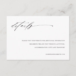Minimalist Elegant Wedding Enclosure Details Card