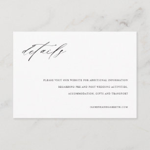 Minimalist Elegant Wedding Enclosure Details Card