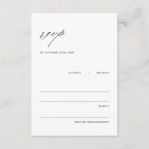 Minimalist Elegant Wedding Enclosure RSVP Card