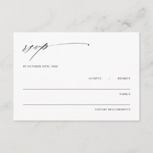 Minimalist Elegant Wedding Enclosure RSVP Card