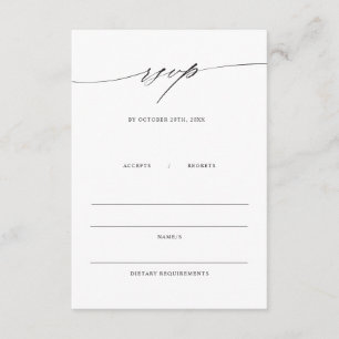 Minimalist Elegant Wedding Enclosure RSVP Card