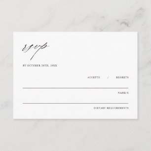Minimalist Elegant Wedding Enclosure RSVP Card
