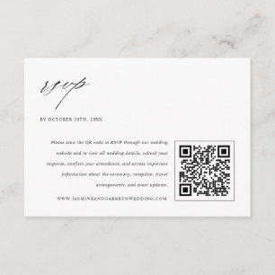Minimalist Elegant Wedding Enclosure RSVP Card