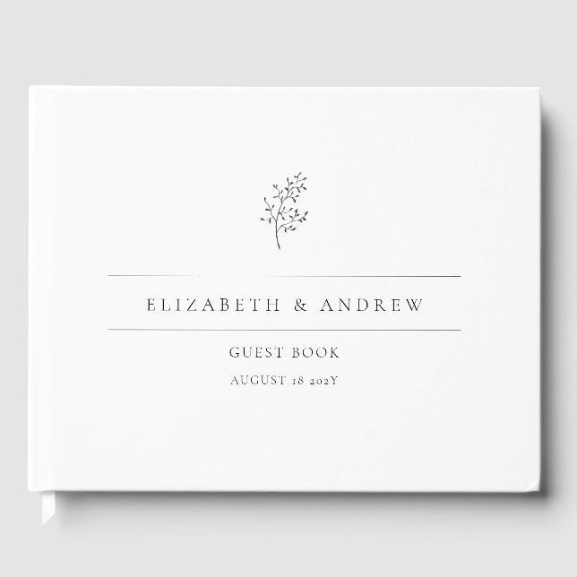 Minimalist Elegant Wedding Guest Book (Front)