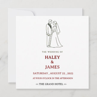 Minimalist Elegant Wedding  Invitation