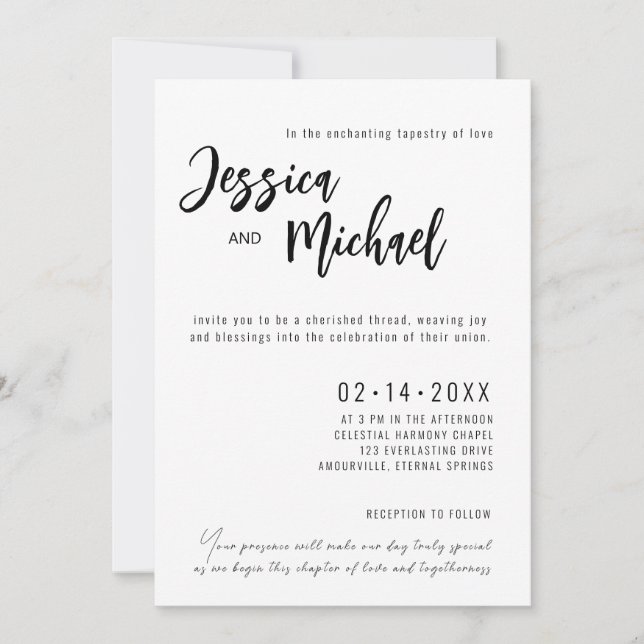 💍 Minimalist Elegant wedding  Invitation (Front)