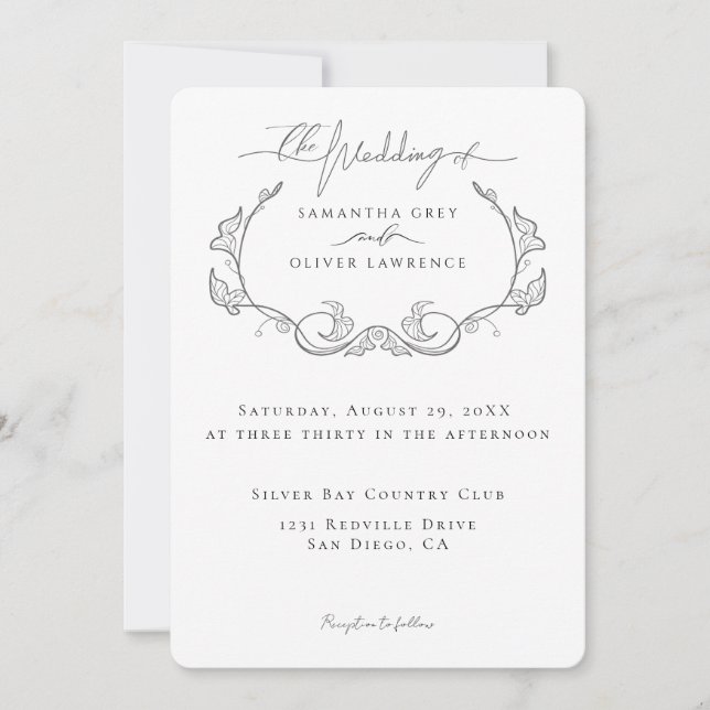 Minimalist Elegant Wedding Invitation Card (Front)