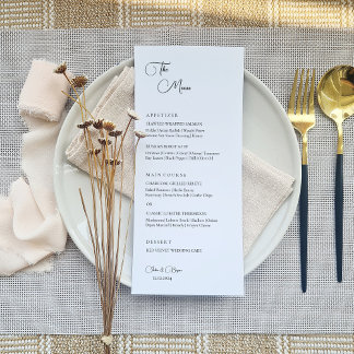 Minimalist Elegant Wedding Menu
