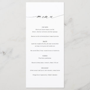 Minimalist Elegant Wedding Menu Card