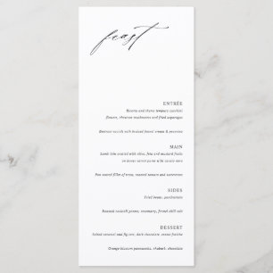 Minimalist Elegant Wedding Menu Card