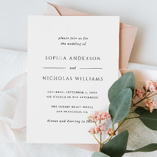 Minimalist Elegant Wedding   Modern Editorial Invitation