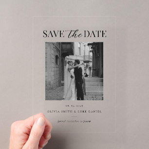 Minimalist Elegant Wedding Photo Acrylic Invitations