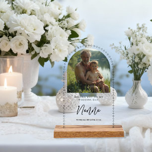 Minimalist Elegant Wedding Photo Tribute Memorial  Acrylic Sign