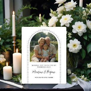 Minimalist Elegant Wedding Photo Tribute Memorial Pedestal Sign