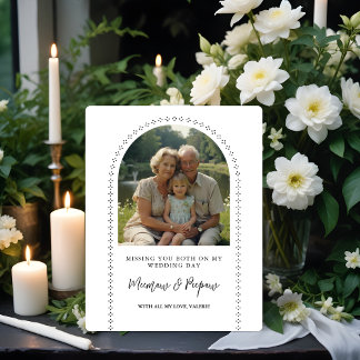 Minimalist Elegant Wedding Photo Tribute Memorial  Pedestal Sign