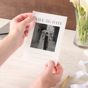 Minimalist Elegant Wedding Photo Vellum Invitations