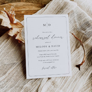 Minimalist Elegant Wedding Rehearsal Dinner Invitation