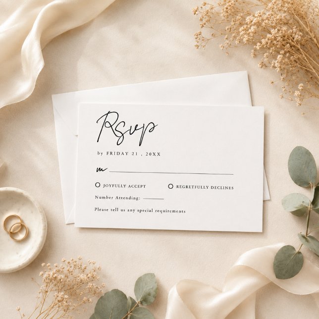 Minimalist Elegant Wedding RSVP Card (Creator Uploaded)