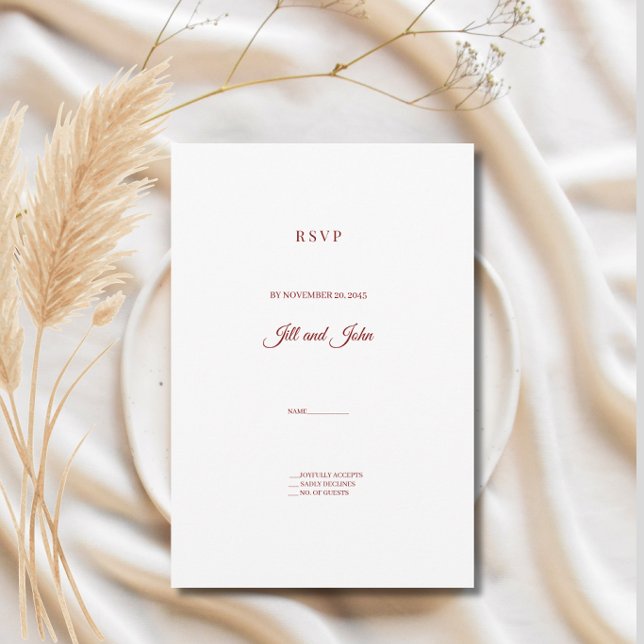 Minimalist Elegant Wedding RSVP Card Template (Creator Uploaded)