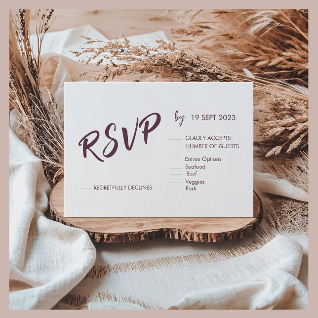 Minimalist Elegant Wedding RSVP Card White (RSVP Elegant Modern Wedding Theme)