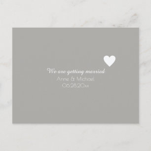 minimalist elegant wedding save-the-date announcement postcard