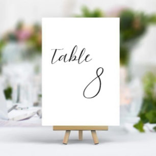 Minimalist Elegant Wedding Table Number Card