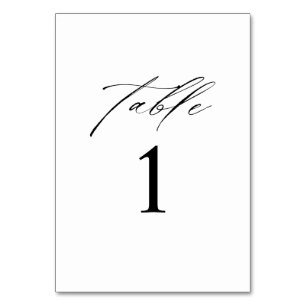 Minimalist Elegant Wedding Table Number Card