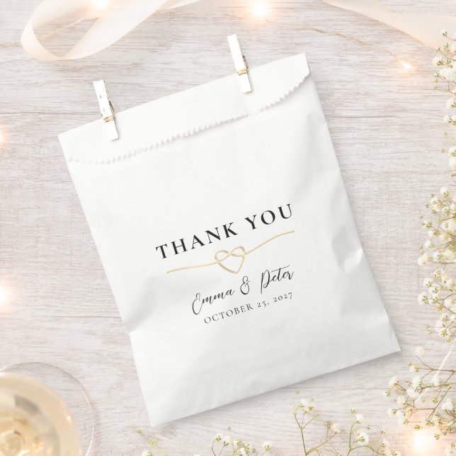 Minimalist Elegant Wedding Thank You Favour Bag (Clipped)