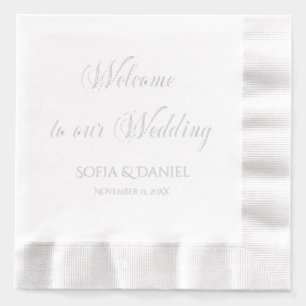 Minimalist Elegant Welcome to Our Wedding Foil Napkins