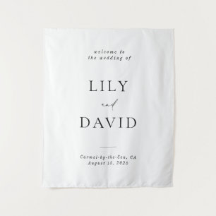Minimalist Elegant Welcome Wedding  Tapestry