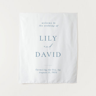Minimalist Elegant Welcome Wedding Tapestry