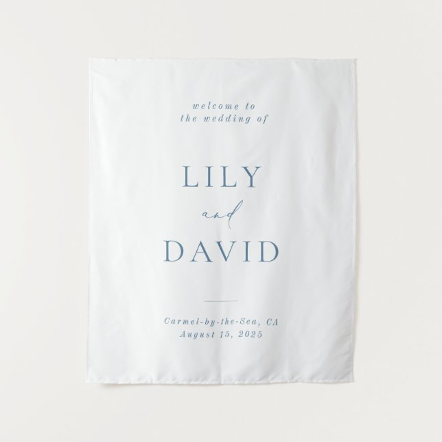 Minimalist Elegant Welcome Wedding  Tapestry (Front)