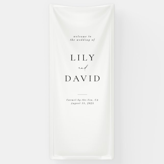 Minimalist Elegant Welcome Wedding Vinyl Banner (Vertical)