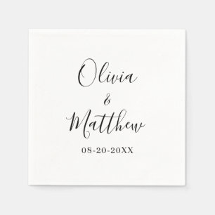 Minimalist Elegant White Classic Wedding Napkin