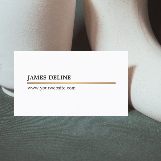 Minimalist Elegant White Copper Line Attorney Business Card (Creator Uploaded)