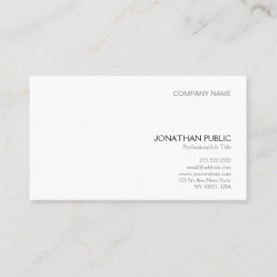 Minimalist Elegant White Plain Modern Professional Business Card