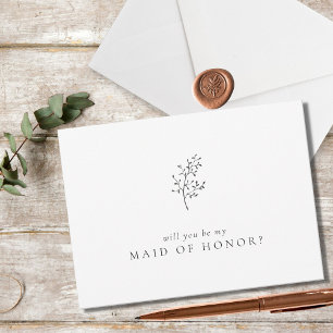 Minimalist Elegant Will You Be My Maid of Honour