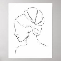 Minimalist Elegant Woman Line Art Poster