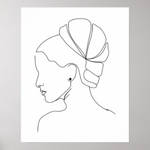 Minimalist Elegant Woman Line Art Poster