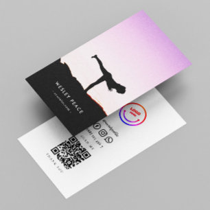 Minimalist Elegant Yoga Qr Code Business Card