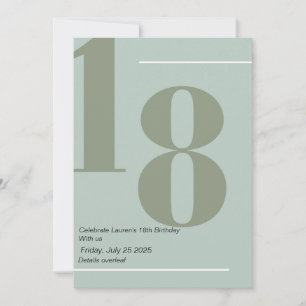 Minimalist, Elephant 18th Invitation