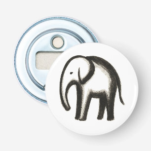 Minimalist Elephant – Bold Ink Animal Design on  Bottle Opener