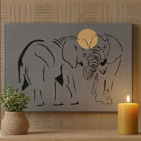 Minimalist Elephant Line Art 12x16