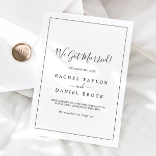 Minimalist Elopement Announcement