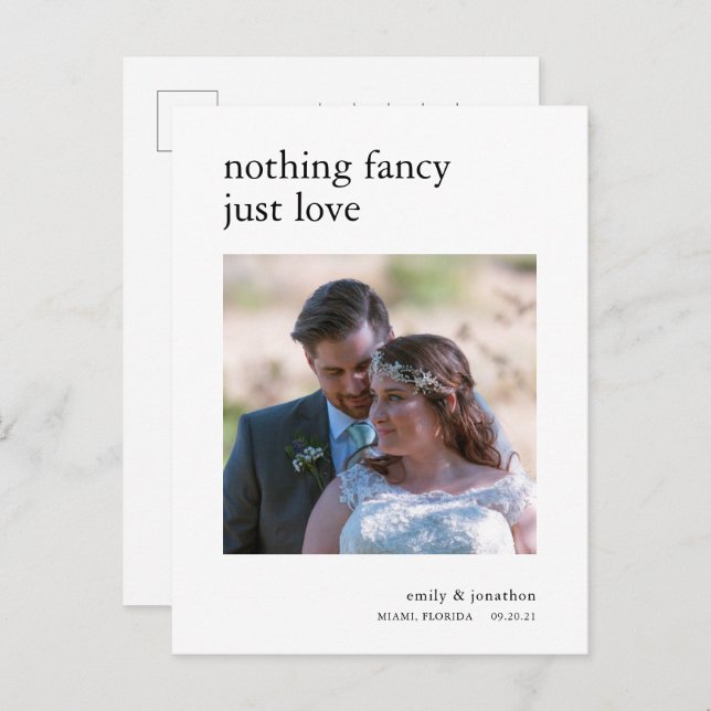 Minimalist elopement Announcement Photo (Front/Back)