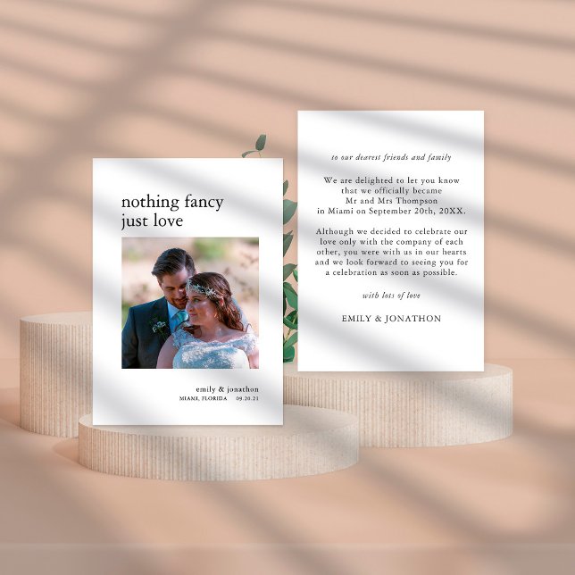 Minimalist Elopement Photo Announcement (Creator Uploaded)