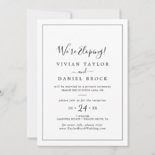 Minimalist Elopement Reception Invitation